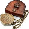 So You Can Always Find Your Way Back Home” Engraved Pocket Brass Compass With Premium Leather Case Chain Gift for Him