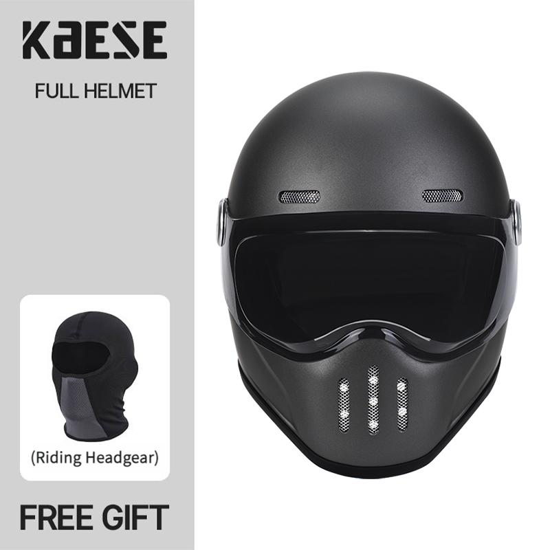 Новые Модные Ретро Мотоциклетные Шлемы Стекловолоконный Корпус Винтажный Cafe Racer Полный Шлем из Стекловолокна для Мотокросса Скутера