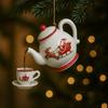 Винтажный чайник и чайная чашка Рождественское украшение со снежинкой