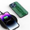 ABEEL Чехол для iPhone 16 Pro Max Текстура крокодила Натуральная коровья кожа+ТПУ+ПК Чехол для телефона