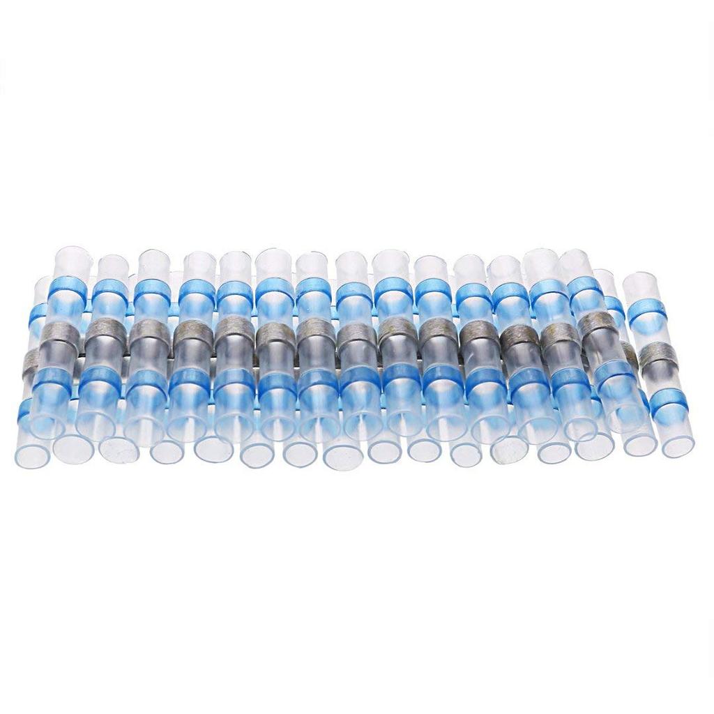 50pcs SST Heat Shrinkable Tube Waterproof Solder Ring Wire Connectors Awg22-18 Butt Bushing Electrical Splice Terminal