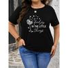 Casual Short Sleeve Floral Print with Butterfly Dandelion Design Find Joy In the Little Things Quote Cute T-Shirt Relaxed Fit