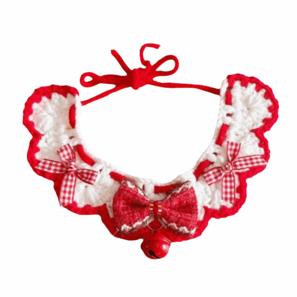 Handmade Cat Knitted Scarf Cartoon Puppy Collar Festive Gifts Chinese Style Pet Scarf Winter