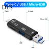 Кардридер TF Plug Play Высокоскоростной 5-в-1 USB 3.0 Type-C для Компьютера Micro