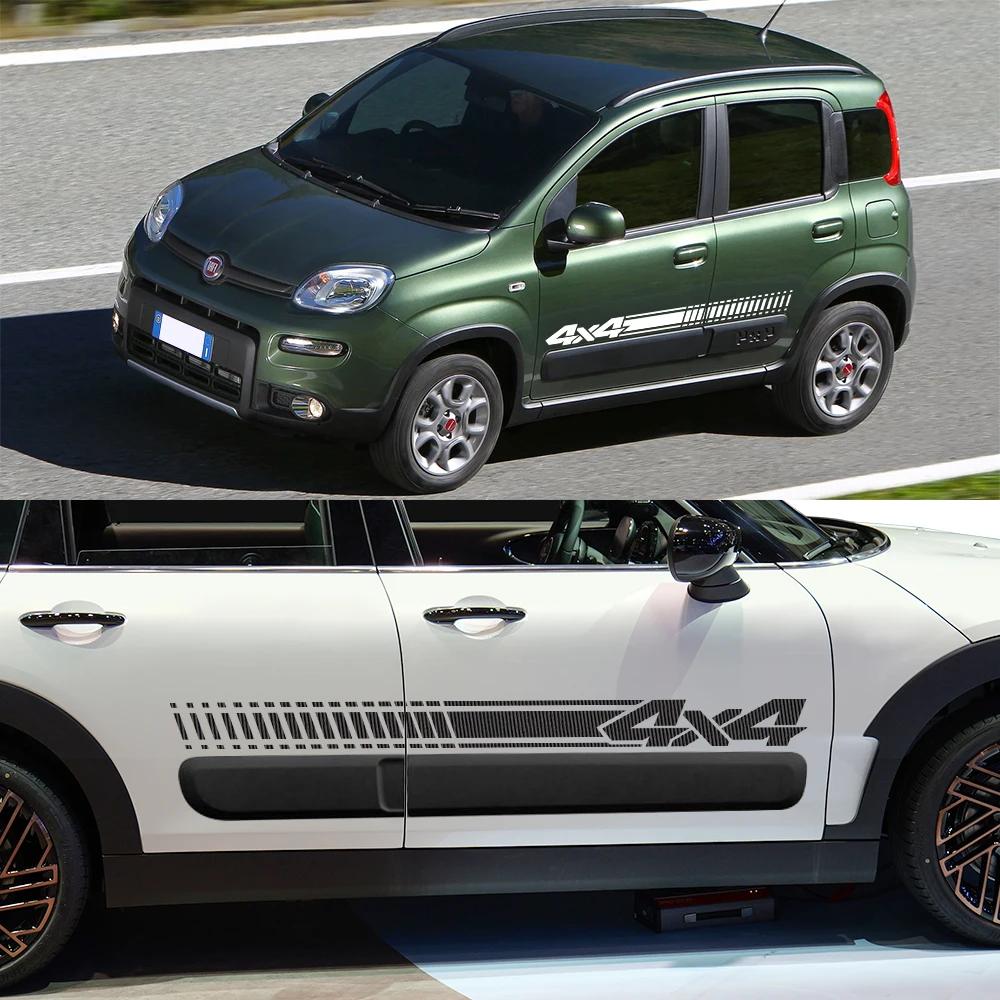 Автомобильная наклейка для Fiat PANDA, комплект наклеек на боковую дверь, Авто Наклейка Сделай Сам, Стайлинг, Виниловая пленка, Водонепроницаемые наклейки, Аксессуары для экстерьера автомобиля