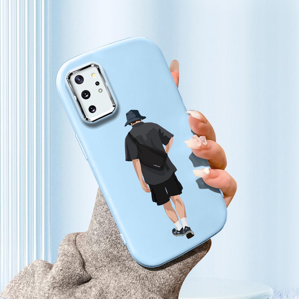 Solid Color Silver Edge Lens Fatty Casing Soft TPU Liquid Silicone Cover Shockproof Phone Case for Xiaomi Redmi Samsung