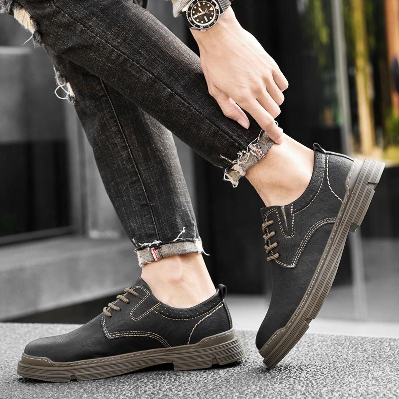 Мужская кожаная повседневная обувь первого слоя, универсальная износостойкая рабочая обувь, нескользящая походная обувь для скалолазания