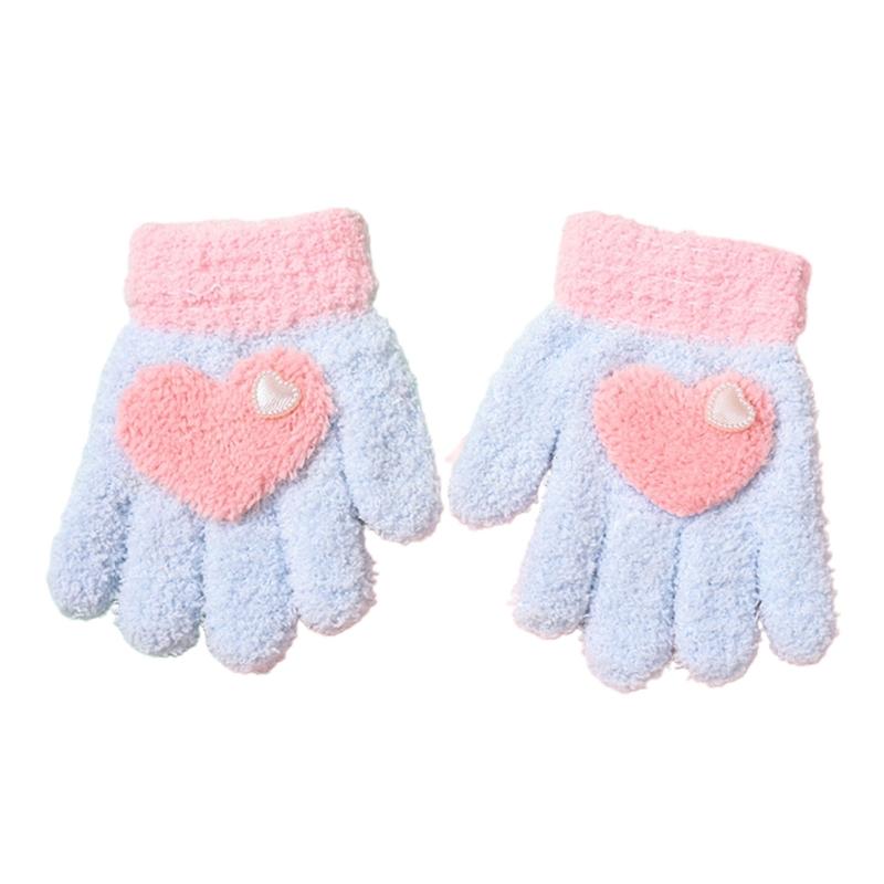 Soft Comfortable Winter Mittens for Kids Knitted Gloves Cute Cartoon Pattern Kindergarten Gloves Comfortable Wearing
