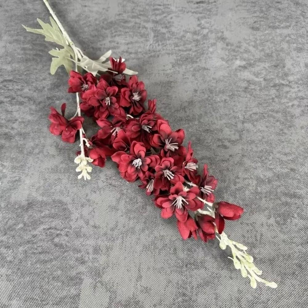 Искусственные флокированные дельфиниумы большого размера, шелковые поддельные цветы, композиция, свадебный декор