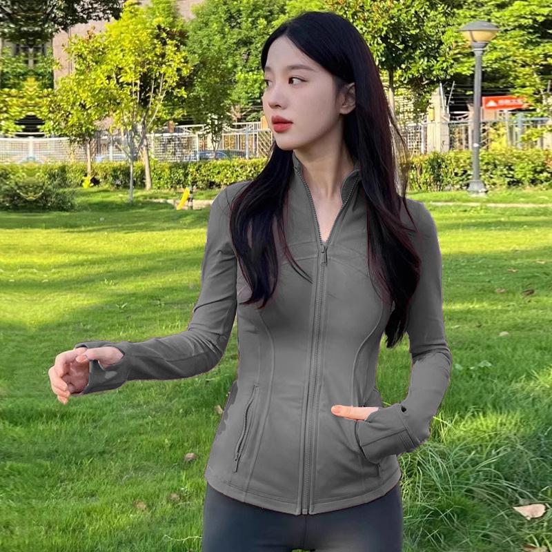 Quick-drying yoga clothes, tops, high-end sports jackets, women's tight-fitting long-sleeved tops, outdoor running fitness clothes, spring