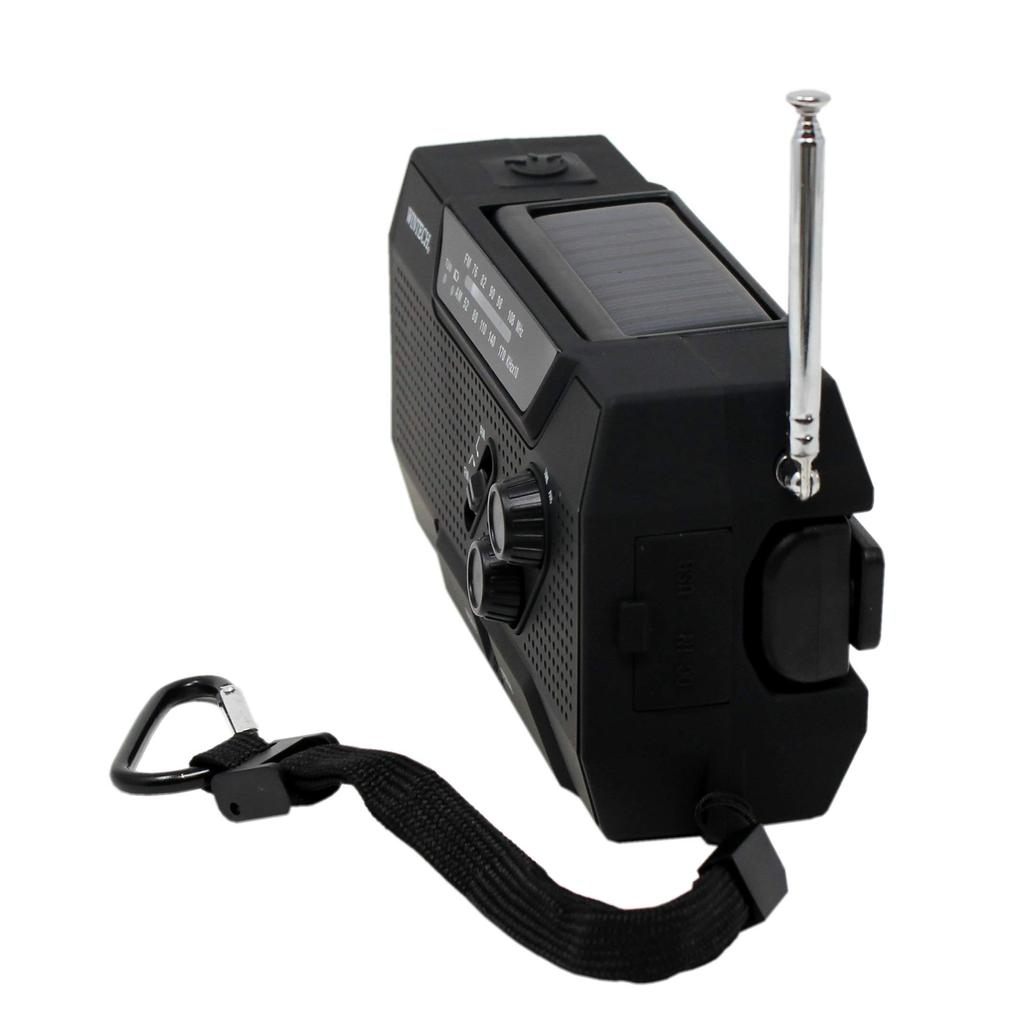 WINTECH Charging Radio Light Mobile Charging USB Black Drip-proof Hand-cranked (dry Battery/rechargeable Battery) (Type C/Micro Compatible)