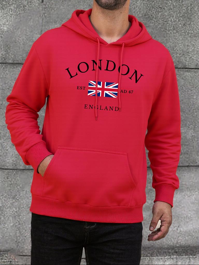 London England Flag Prints Man Sweatshirt Street Fleece Hoodie Fashion Oversize Hoody Autumn Casual Comfortable Male Tops