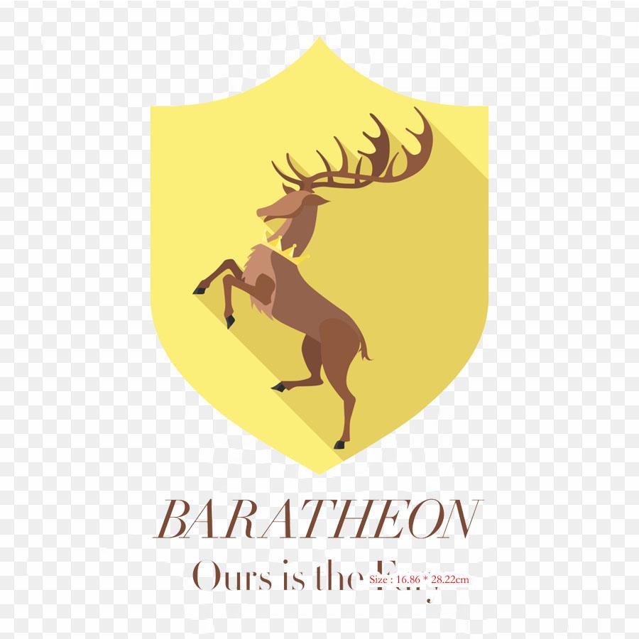 House Baratheon Robert Baratheon House Baratheon Iron On Heat Transfer Printing Vinyl Patches Sticker for Clothes DIY Appliques Washable Patches