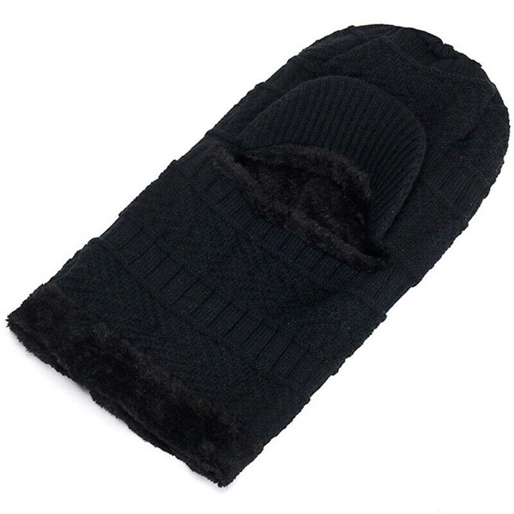 Women Men Warm Lined Full Face Hat Winter Knit Hat Balaclava Hood Cold Protection Cap