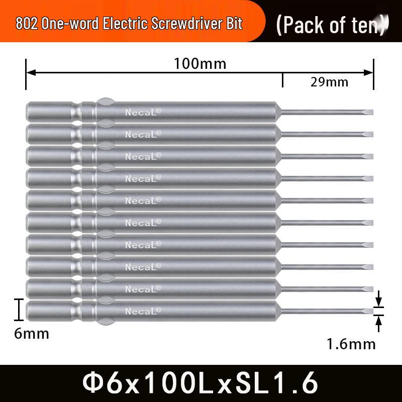 Nigao S2 6MM Round Shank Magnetized Slotted Electric Screwdriver Bit 802