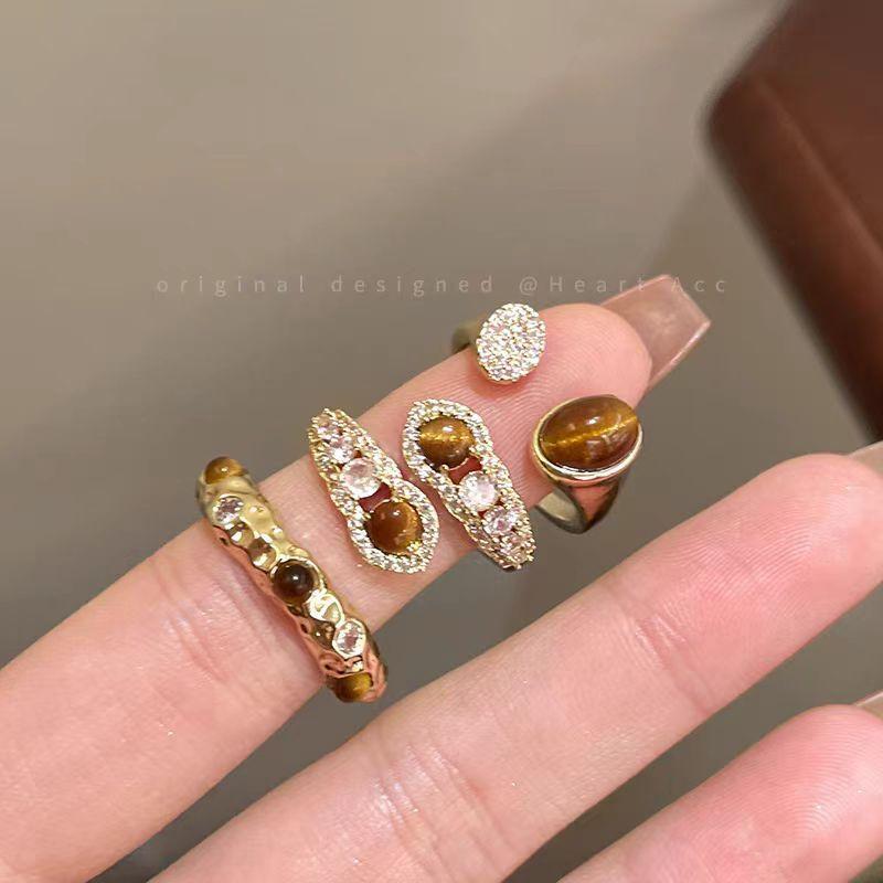 Кольцо из сплава Maillard Serpentine Tiger'S Eye, женское, уникальный дизайн, ретро, высокое качество, легкая роскошь, кольцо на указательный палец