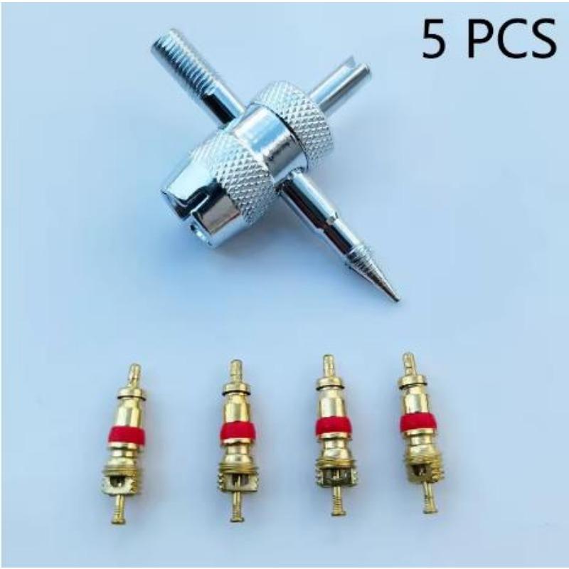 Набор из трех ключей для сердечников вентилей автомобильных шин, четыре в одном инструмента для ремонта, установки и разборки вентилей, ключ для электромобиля