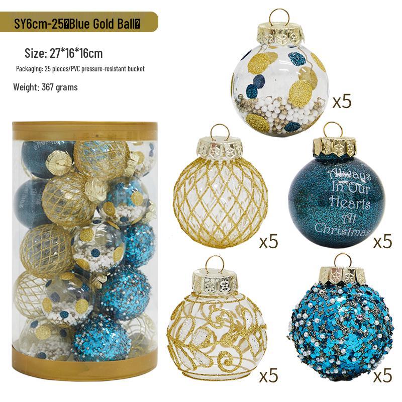 42pcs Electroplated Shiny Christmas Tree Baubles - Creative Hanging Ornaments for Festive Decoration