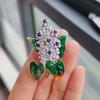Enamel Lilac Flower Brooches Beauty Spring Clove Flower Party Office Brooch Pins Gifts