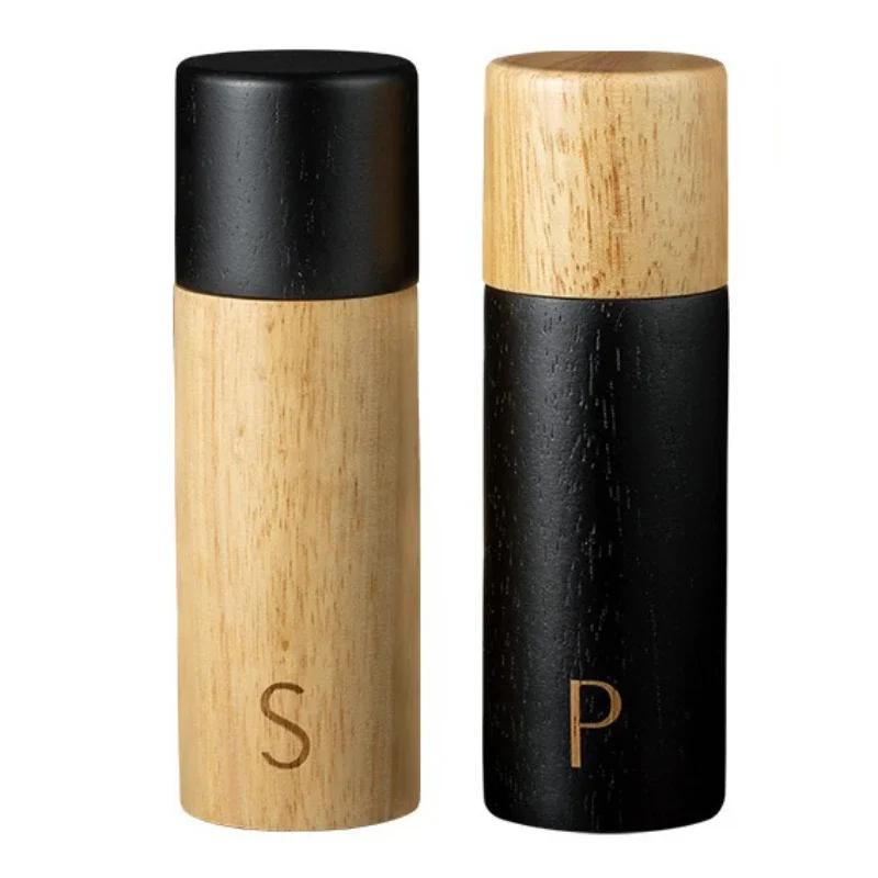 7 Inch Wooden Salt and Pepper Grinder Set Manual Spice Black Pepper Grinder Adjustable Ceramic Core Grill Tools Seasoning Bottle