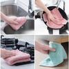 Super Absorbent Microfiber Towel Kitchen Cleaning Coral Velvet Non-stick Oil Dishcloths Double Layer Washing Rags Scouring Cloth