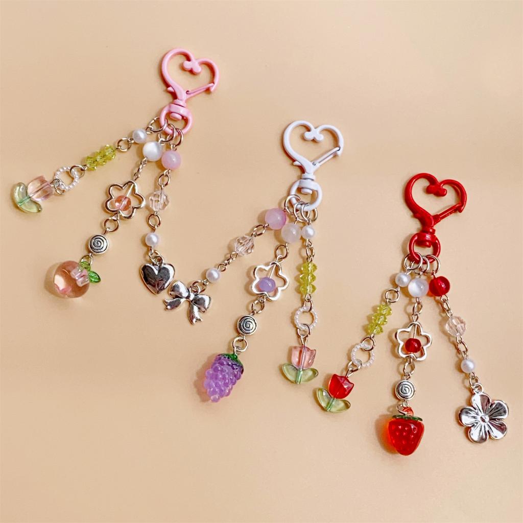 Портативные брелки для телефонов Декорации Фруктовая тематика Телефонные брелки Акриловые эстетические аксессуары для украшения сумок