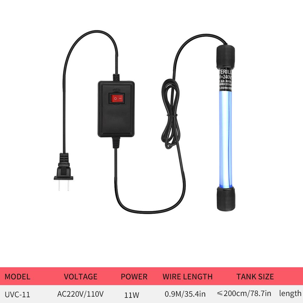 Аквариум чистый свет УФ-дезинфицирующее средство 5 Вт/11 Вт зеленый прочь для очистки воды в аквариуме