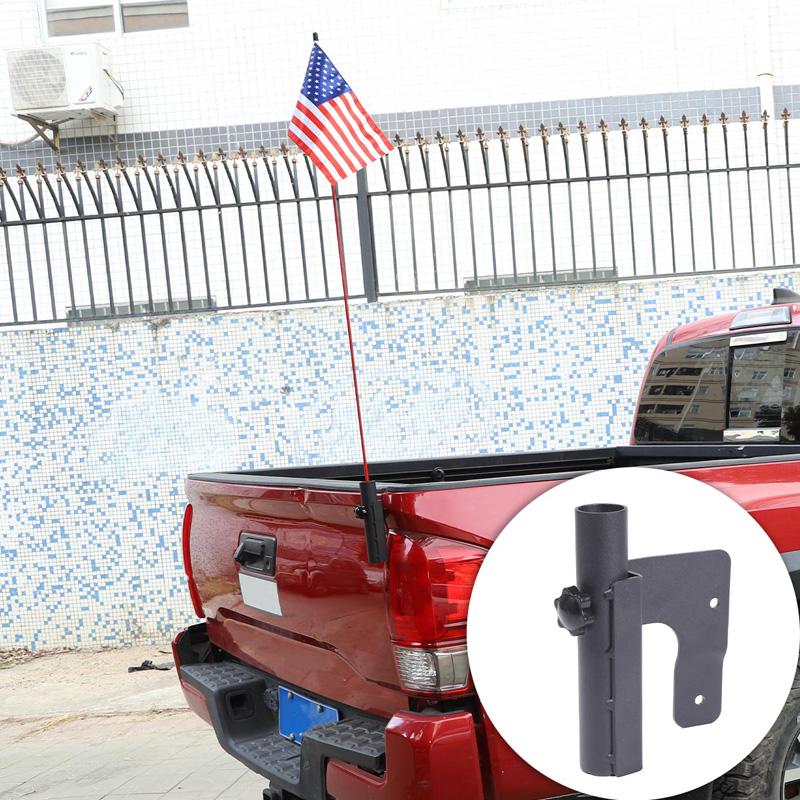 For Toyota Tacoma 2016-2022 Black Carbon Steel Tail Box Hinge Flagpole Bracket Off-Road Antenna Bracket Modification Accessories