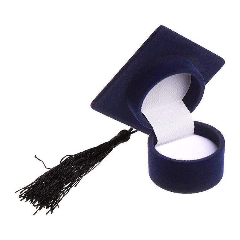 1 шт. Поздравления Хранение Выпускной Шляпа Кольцо Помолвочное Кольцо Коробка Ювелирные Изделия Серьги Коробки Подарочные