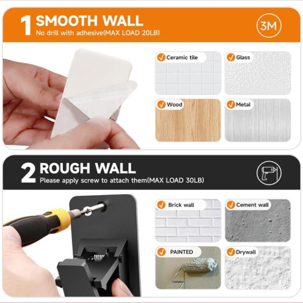 2Pcs Heavy-duty Curtain Hanging Hooks Wall-mounted Wall Rod Bracket Window Tools