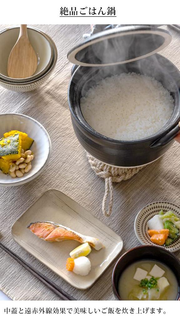 Banko Ware Earthenware Pot "Exquisite Rice Pot" 3-cup Capacity (serves 1-2 People)