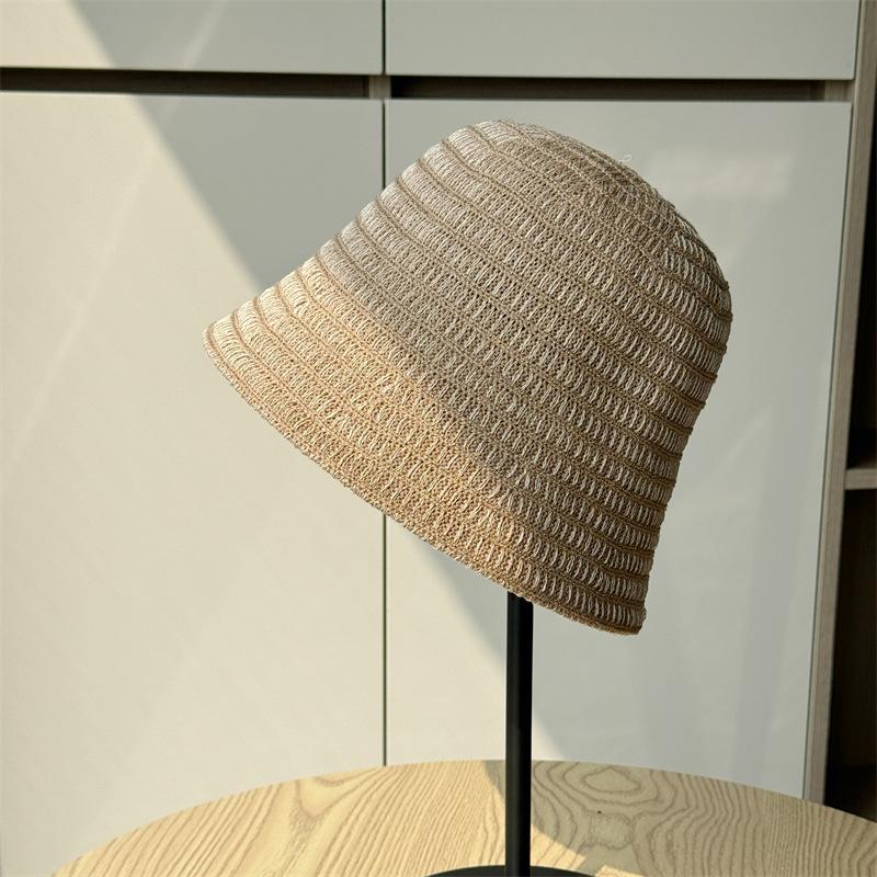 Fisherman's Hat Children's Summer Outdoor Weaving Hollow Breathable Sun Hat Leisure Sunscreen Bucket Hat