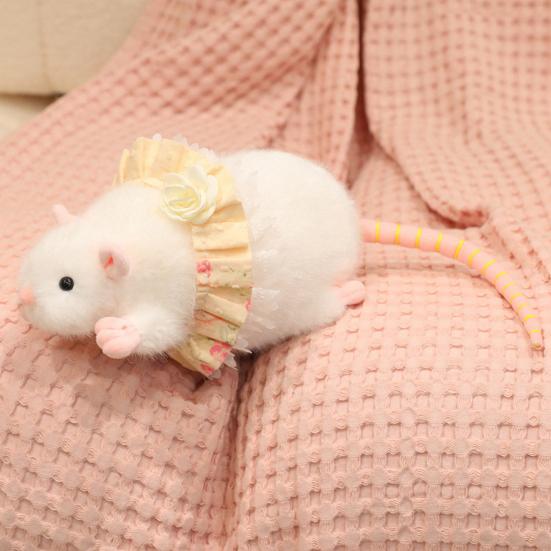 Плюшевая игрушка мышь, мягкая набивная игрушка, милая кукла-крыса с кружевной юбкой, украшенная бантом, декоративная плюшевая мышь для детской спальни, украшение стола, подарок