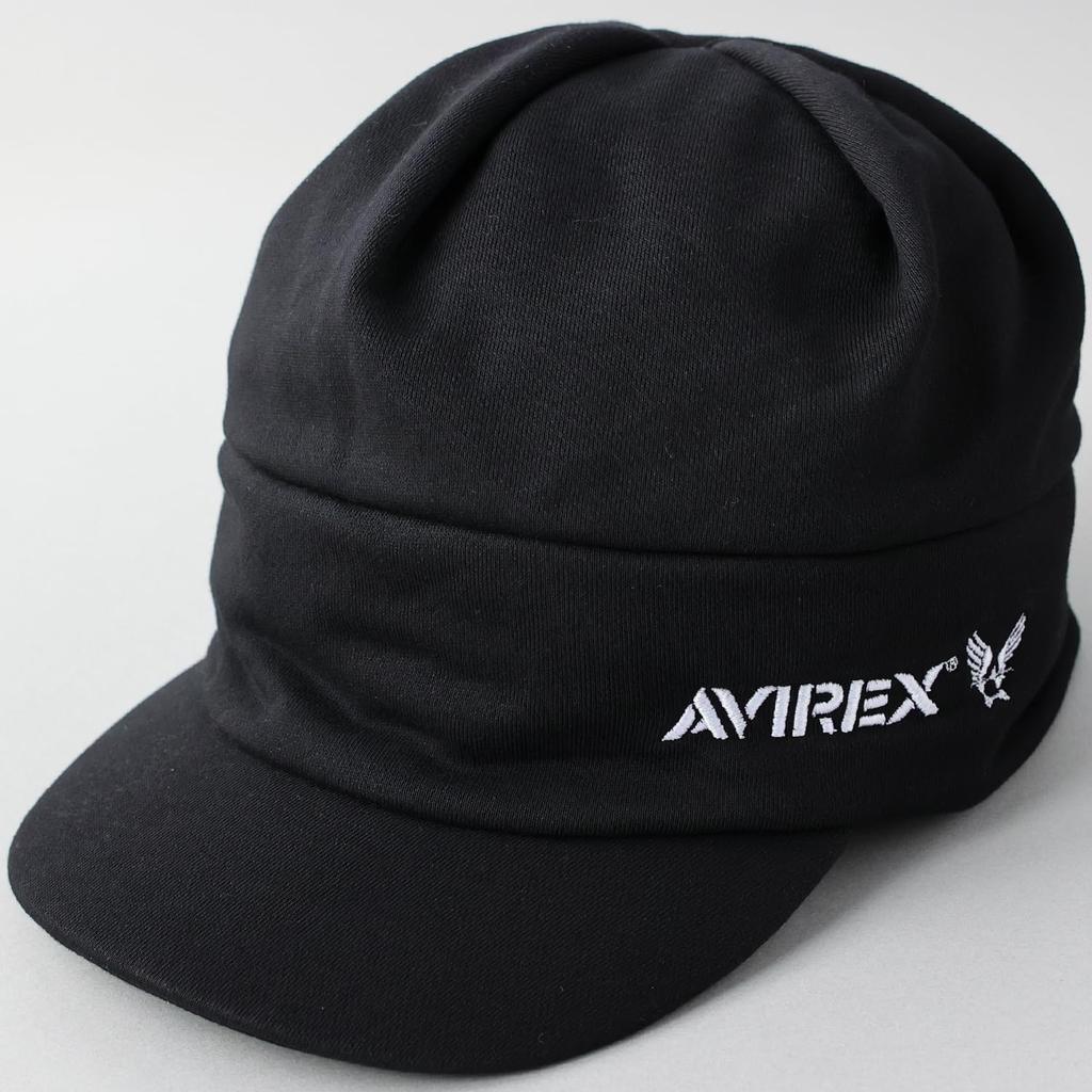 AVIREX knit cap with brim, black