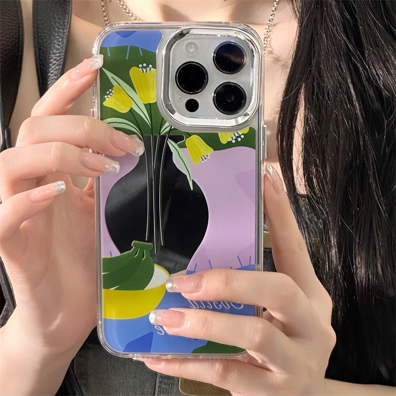 Чехол Zhitai Three-in-One Mirror для iPhone 16 Pro, Apple 15 и 14 Pro Max — прозрачный и креативный дизайн