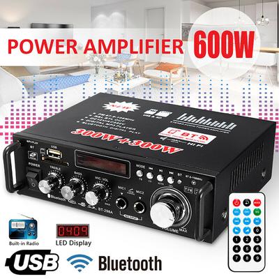 600 Вт ЖК-усилитель HIFI аудио стерео Bluetooth FM 2CH AMP автомобильный домашний USB SD MP3-плеер
