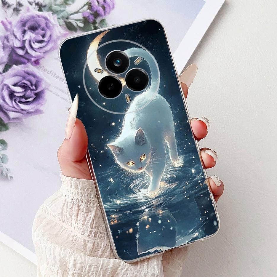 Чехол для Realme 14 Pro Plus RMX5051 Красивые Цветы Рисованный Чехол Мягкий Силиконовый Чехол Для Realme 14 Pro Realme14 Pro+ 5G Чехлы