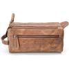 Quality Genuine Leather Man & Women Travel Toiletry Leather Bag. Size 9 X 4 X 5 Inches