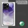 Синий цвет с акварельным оттенком Для iPhone 17 Pro Max 16E 15 Pro 14 13 Plus 12 mini 11 XR Xs X 7 8 16 Air Для Magsafe Стеклянный чехол для телефона