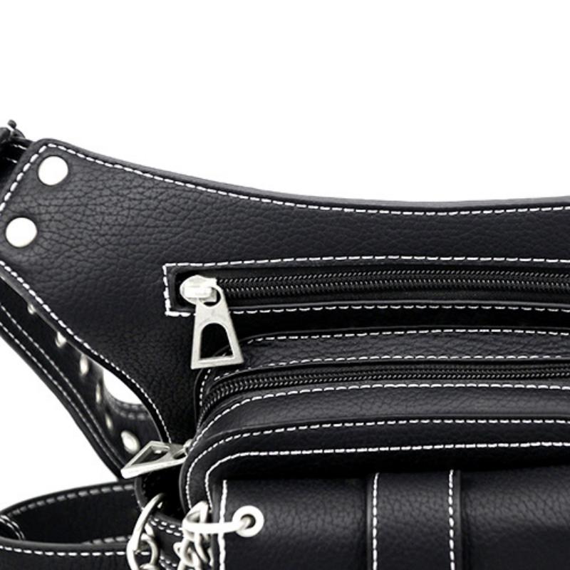 Johnature Женская поясная сумка в стиле панк-ретро, высококачественная искусственная кожа, уличные многофункциональные мотоциклетные и байкерские сумки для мобильных телефонов