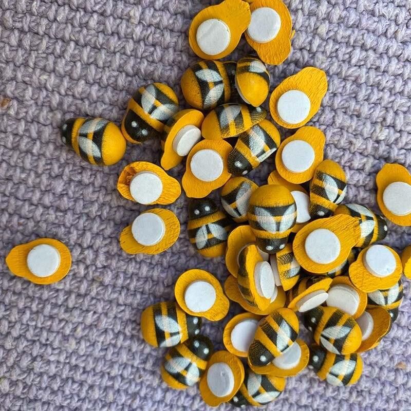 50/100 шт. Пчела деревянная мини DIY украшение для дома настенный декор украшения для дня рождения пчела скрапбукинг поделки домашний декор