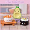 Charming Resin Craft Cartoon Avocado Sushi Figurines Adorable Miniature Ornaments