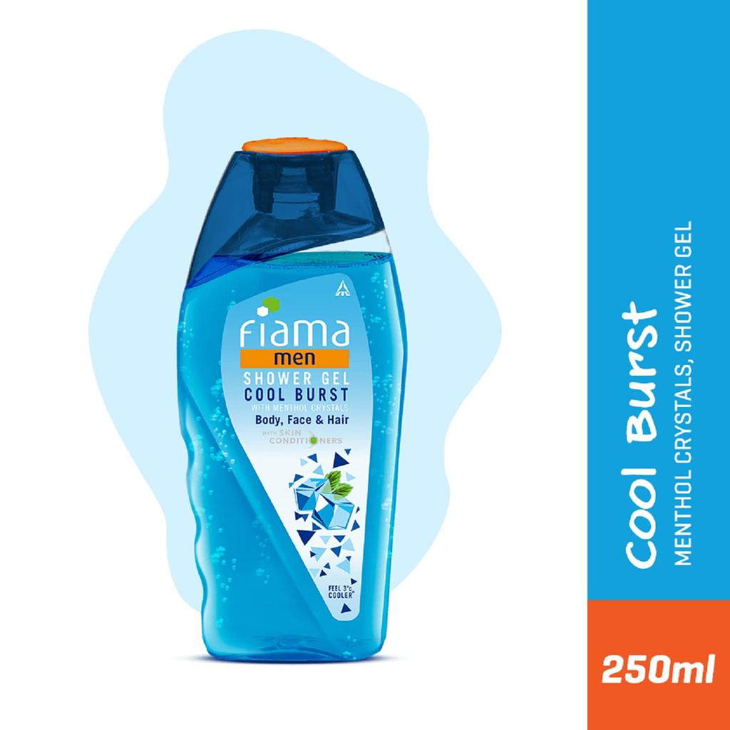 Fiama Men Cool Burst Shower Gel 250ml Pack Of 1 Refreshing Menthol Body Wash For Fresh Skin