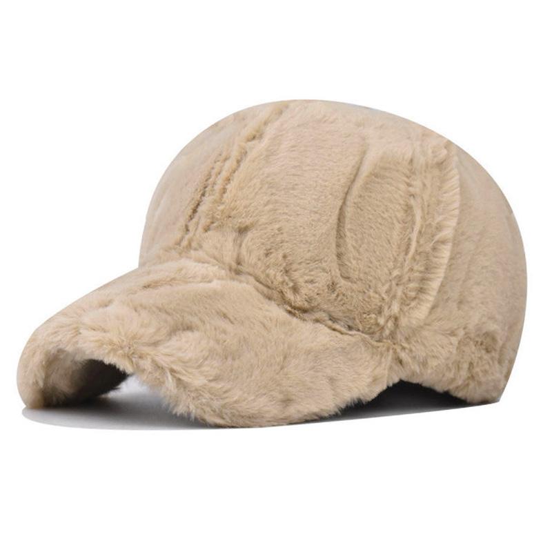 Женская плюшевая флисовая бейсболка - Регулируемый snapback, легкая и теплая, однотонная, в стиле повседневной уличной моды