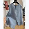 Round Neck Summer Thin Loose Literary Versatile Shirt Sleeveless Small Vest