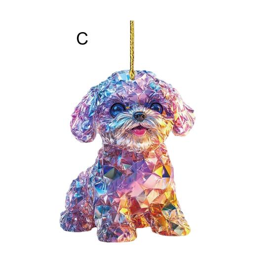 Colorful Animal Ornaments Acrylic Key Chain Backpack Hanging Decorations Car Rearview Mirror Accessories