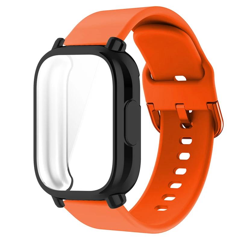 Защитный чехол+силиконовый ремешок для Xiaomi Redmi Watch 5 active/5 Lite Полное покрытие экрана ТПУ Мягкий чехол и дышащий спортивный ремешок