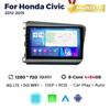 NaviFly 9-дюймовый QLED беспроводной Carplay Android авто радио для Honda Civic 2012 2013 2014 2015 мультимедийные GPS интеллектуальные системы