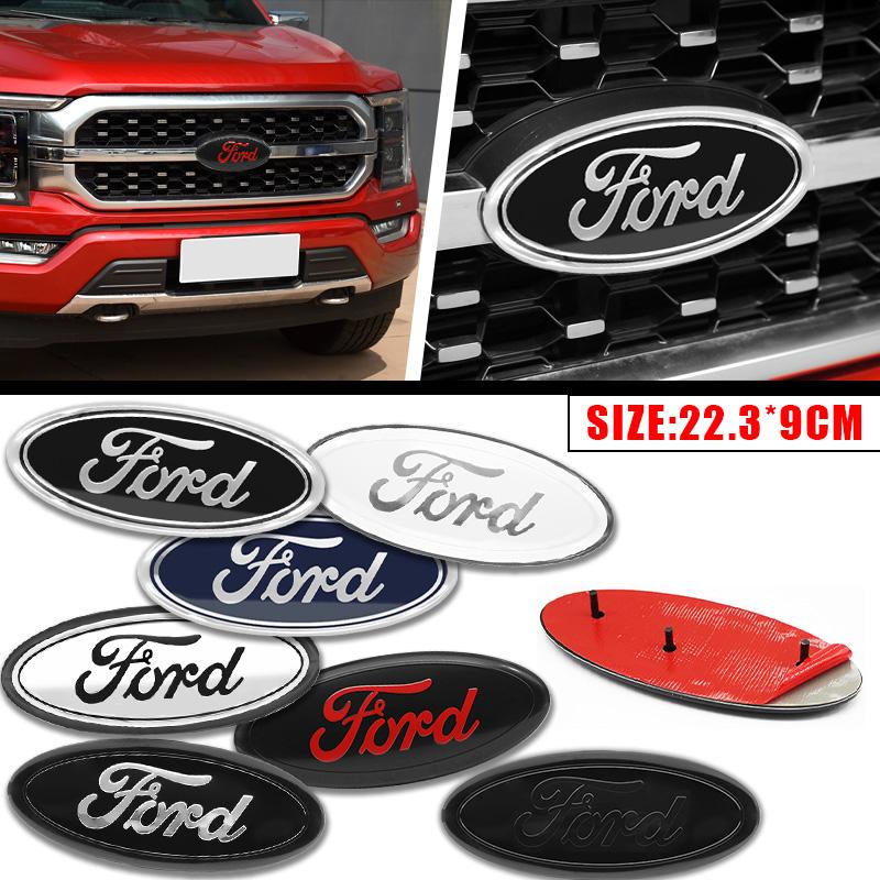 DRZG2 22.3cm 14.5cm Car Styling Logo Front Grille Emblem Rear Trunk Badge Accessories For Ford Mondeo MK2 MK4 F150 F250 F250 GT GT500