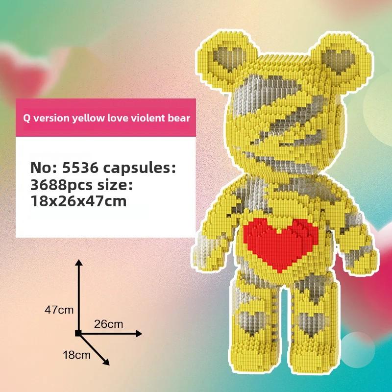 Строительные блоки Игрушки Гигантский Тедди Жидкость Насилие Медведь Модель Конструктор Кирпичи Игрушки Роман Дети Подарки на День Святого Валентина